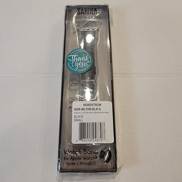 Sarina Black Label Nordstrom Genuine Leather Apple Watch Band Series 1,2,3,4,5 - Picture 8 of 8